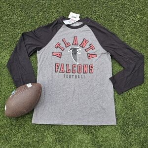 Atlanta Falcons Raglan Long Sleeve Football T-Shirt Size Small New With Tags